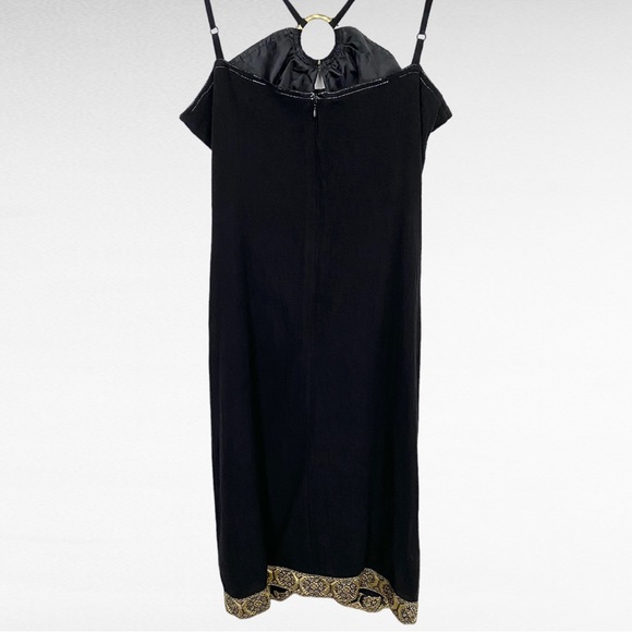 VINTAGE | Jenny Han Deadstock Second Edition Black & Gold Bandeau Ring Dress - Picture 4 of 12